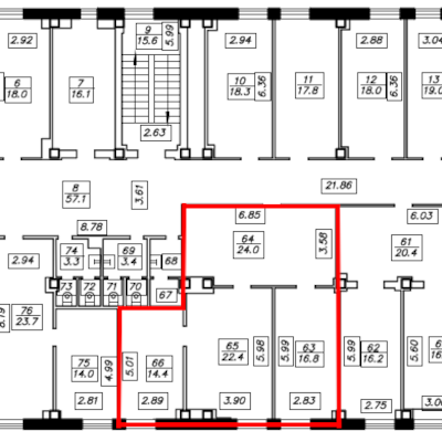 Файл:Орджоникидзе 40 офис 2411 (план).png
