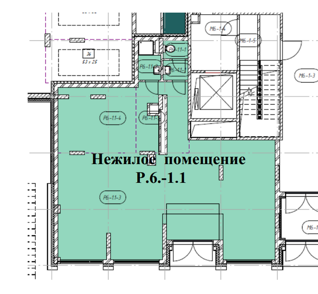 Файл:Большевистская 88 помещение Р. 6. -1. 1 (план).png