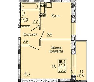 1 комн. 33,20 м² блок секция 2 в ЖК Новые Матрешки.jpg