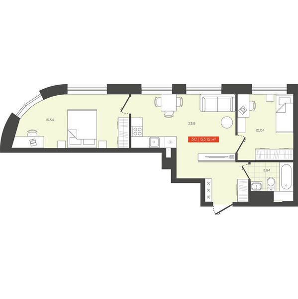 Файл:Freedom башня В 3-комнатные апартаменты 53.12 м².jpg