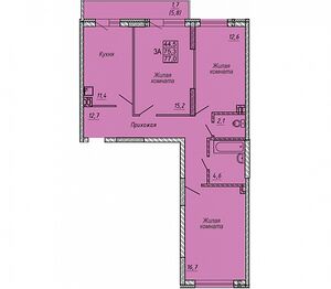 3 комн. 75,60 м² блок секция 2 в ЖК Новые Матрешки.jpg