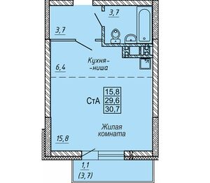 1 комн. студия 30,40 м² блок секция 1 в ЖК Новые Матрешки.jpg