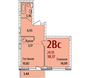 Redfox дом №3 двухкомнатная студия 38,37.jpg