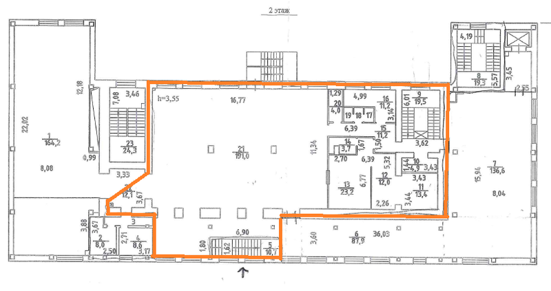 Файл:Ватутина 31 (план 2 этаж) 359 м².png